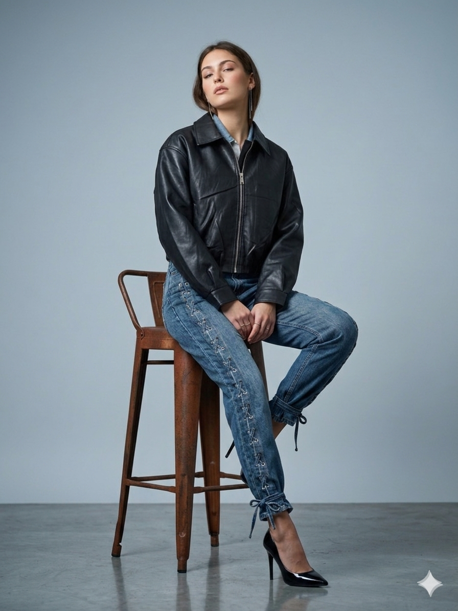 Bomber Crop Eco-Pelle